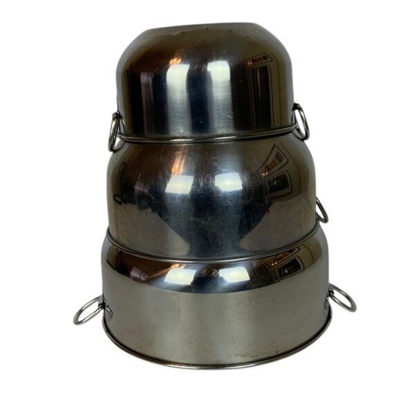 Farberware Stainless Steel Nesting Mixing Bowl Set Of 3 with Thumb Rings Korea - Picture 1 of 7